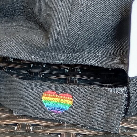 PRIDE HAT BLACK BASEBALL HAT RAINBOW HAT GAY PRIDE HAT NEW VELCRO ADJUST CLOSE - Picture 4 of 11